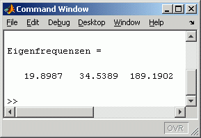 Ergebnisse der Berechnung mit dem Matlib-Script Aufg32_11_Ritz.m