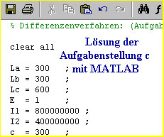 Lsung der
Aufgabenstellung c     
mit MATLAB