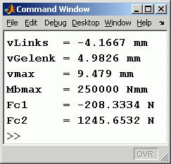 Spezielle Ergebnisse im Command Window