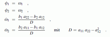 Differenzialgleichungen für Runge-Kutta-Rechnung