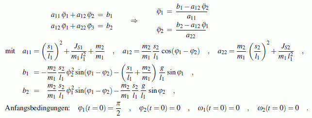 Anfangswertproblem, vorbereitet für die Simulink-Rechnung