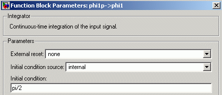 Anfangswert für Integrator phi1p->phi1