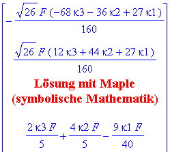 Lösung mit Maple
(symbolische Mathematik)